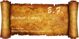 Bucher Fanni névjegykártya
