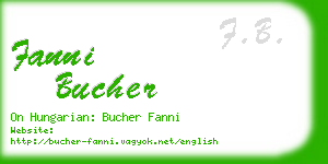 fanni bucher business card